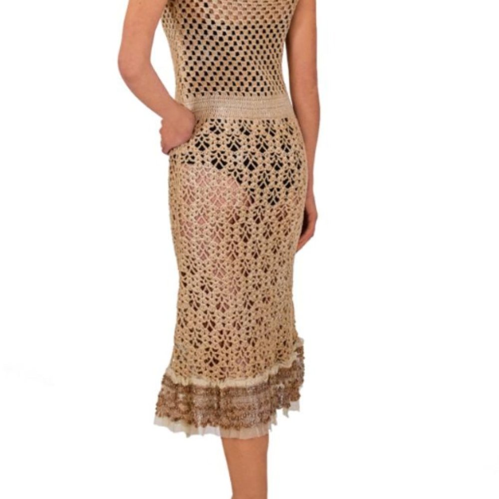Prada Crochet and Embroidered Dress - Size 42 (US 10/12) - Gently Used - Picture 2 of 10